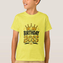 T-shirt graphique "Birthday Boss" pour adolescents