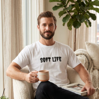 T-shirt graphique blanc Soft Life pour hommes | Mo