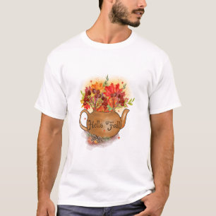 T-Shirt Graphique Bonjour Automne Cozy