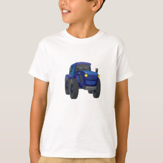 T-shirt graphique camion de construction bleu pour