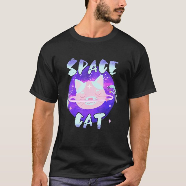 T-shirt Graphique Chat de l'Espace (Devant)