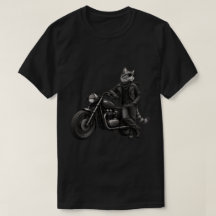 T-Shirt Graphique Chat Motard Noir