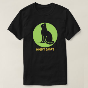 T-shirt graphique chat noir de nuit
