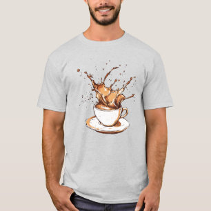 T-Shirt Graphique Coffee Splash – Café Artistique
