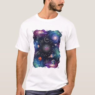 T-shirt Graphique cosmique et astrologique céleste et zodi