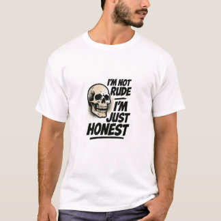 T-Shirt Graphique Crâne Honnête Pas Impoli