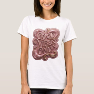 T-shirt graphique Crisp Gold GOOD VIBES ONLY