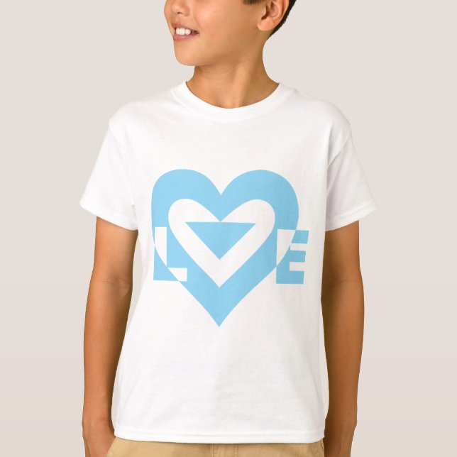 T-shirt Graphique d'amour cool, Bleu (Devant)
