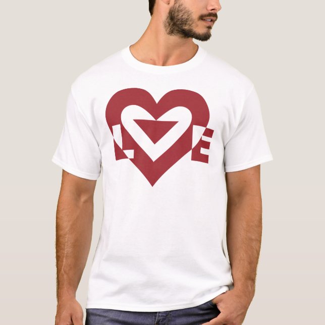 T-shirt Graphique d'amour cool, Bourgogne (Devant)