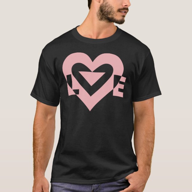 T-shirt Graphique d'amour cool, rose (Devant)