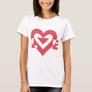 T-shirt Graphique d'amour cool, rose cerise