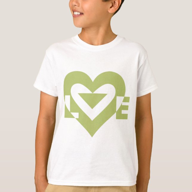 T-shirt Graphique d'amour cool, Vert Sage (Devant)