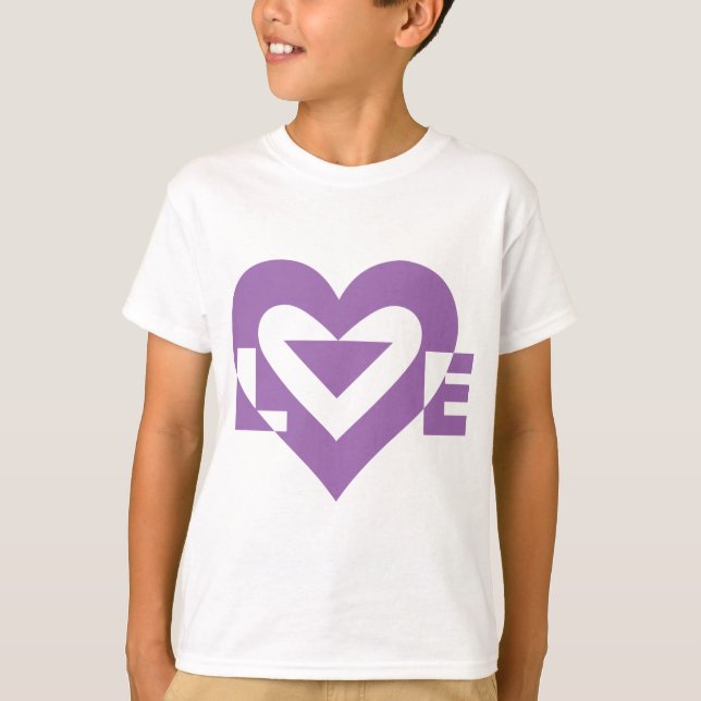 T-shirt Graphique d'amour cool, violet (Devant)