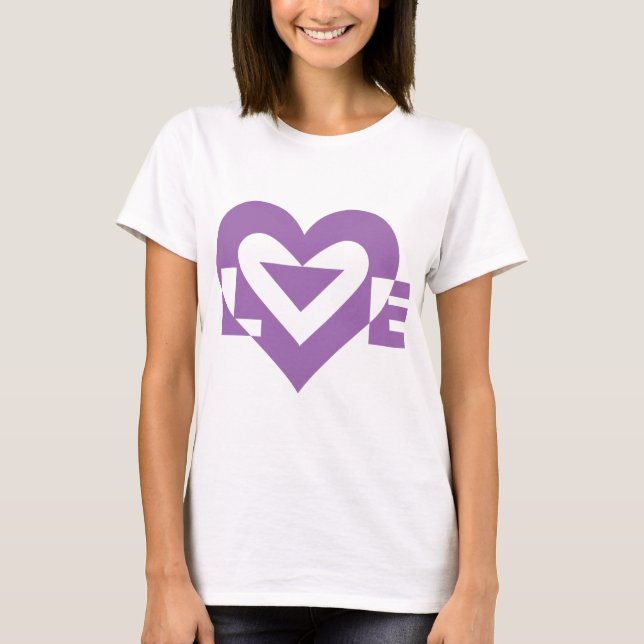 T-shirt Graphique d'amour cool, violet (Devant)