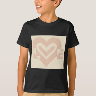 T-shirt Graphique d'amour mignon en beige