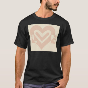 T-shirt Graphique d'amour mignon en beige