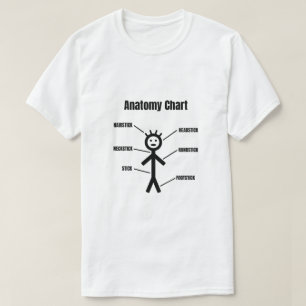 T-shirt Graphique d'anatomie de l'autocollant drôle