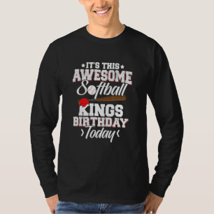 T-shirt Graphique d'anniversaire de softball garçons homme