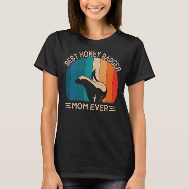 T-shirt Graphique de blaireau de miel rétro pour les femme (Devant)