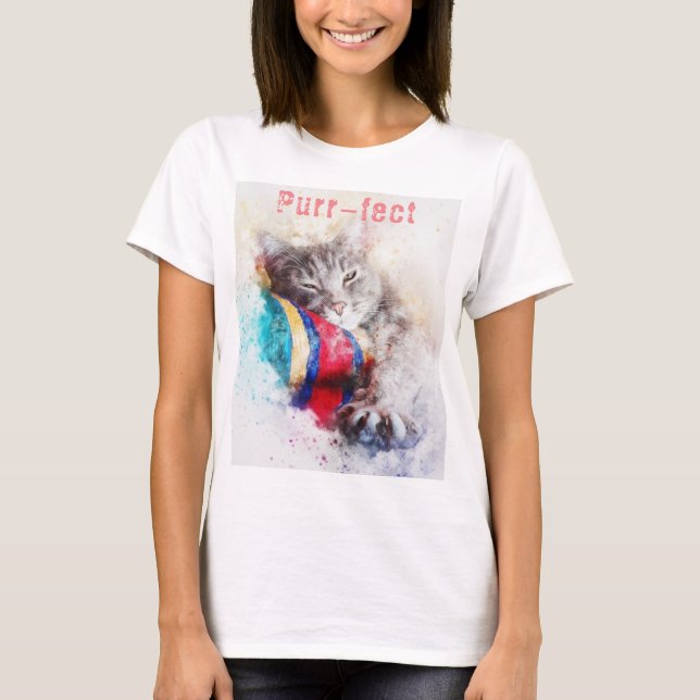 T-shirt Graphique de chat artistique (Devant)
