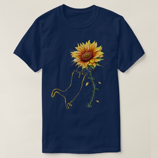 T-shirt Graphique de chat, Tournesol de chat, Tsunshine de (Design devant)