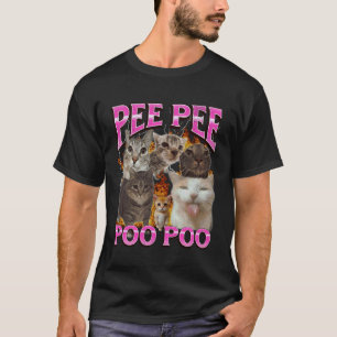 T-shirt Graphique de contrefaçon de mème de chat drôle Pee
