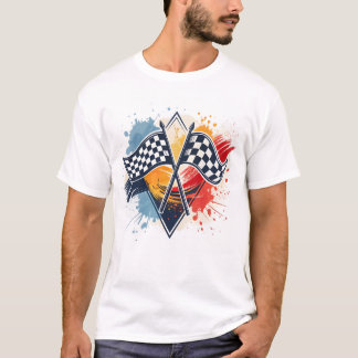 T-shirt Graphique de drapeau de course Abstrait pour T-Shi