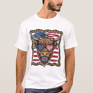 T-shirt Graphique de drapeau vintage de vache des Highland