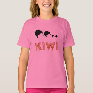 T-shirt Graphique de famille de kiwi le rétro badine la