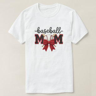 T-shirt Graphique de Fausse Laine Baseball Maman, Motif de