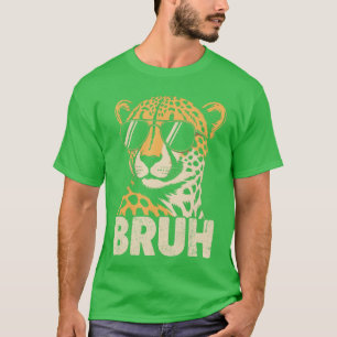T-shirt graphique de guépard Bruh pour hommes et g
