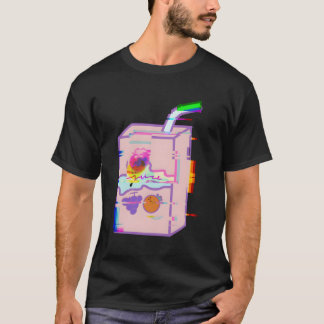 T-shirt Graphique de l'effet Glitch de boîte de jus
