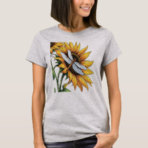 T-shirt Graphique de libellule de tournesol