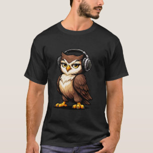 T-shirt Graphique de mascotte de DJ chouette cool