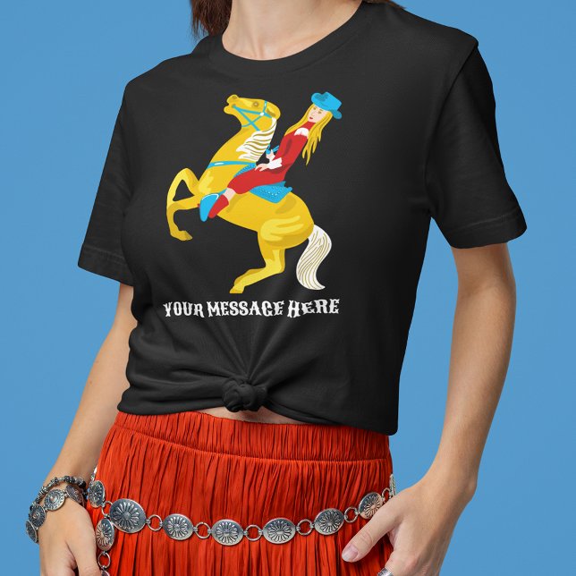T-shirt Graphique de message personnalisé de la cowgirl oc (Créateur téléchargé)