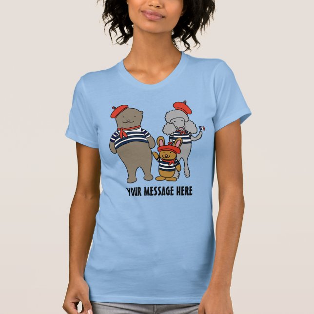 T-shirt Graphique de message personnalisé pour animaux de  (Devant)