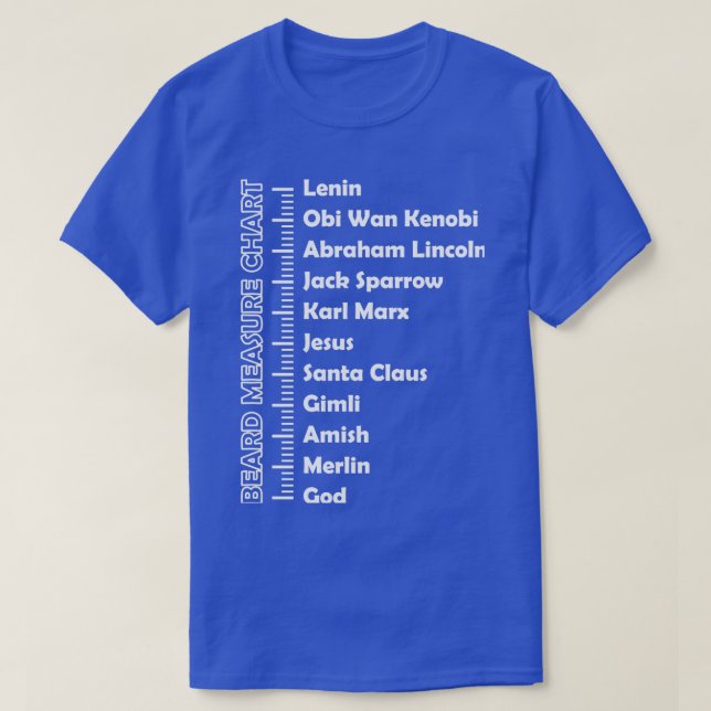 T-shirt Graphique de mesure de la barbe (Design devant)