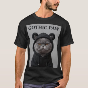 T-shirt graphique de mode urbaine avec chat à capu