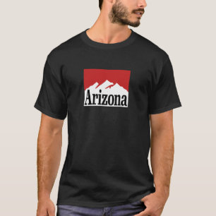 T-shirt Graphique de montagne d'Arizona RougeBlanc Rétro V