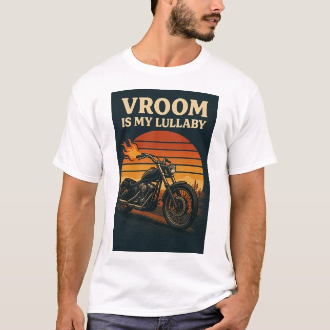 T-shirt Graphique de moto avec le texte "Vroom is my Lulla (Devant)