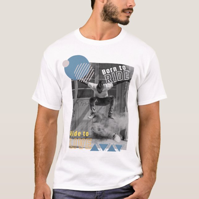 T-shirt Graphique de patinage Né pour monter, monter en di (Devant)