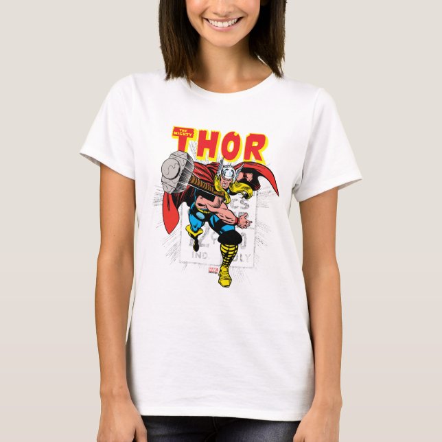 T-shirt Graphique de prix de bande dessinée Thor Retro (Devant)