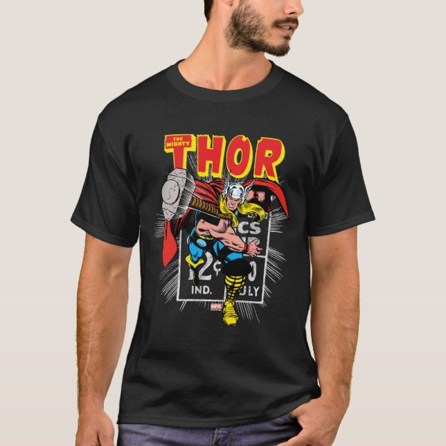 T-shirt Graphique de prix de bande dessinée Thor Retro (Devant)