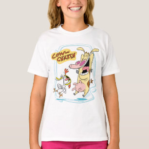T-shirt Graphique de rire de vache et de poulet