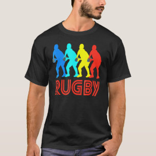 T-shirt Graphique de Rugby Pop Art semi-rétro Scrum