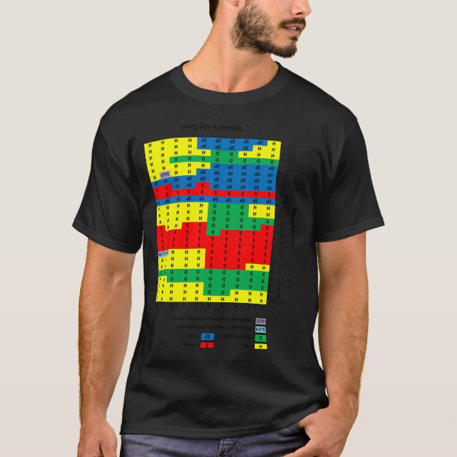 T-shirt Graphique de stratégie de Blackjack portable (À l' (Devant)