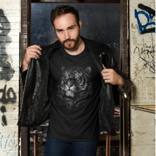T-shirt Graphique de tête de tigre artistique