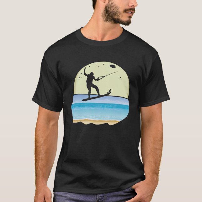 T-shirt Graphique de Wakeboard de chien cool pour Wakeboar (Devant)