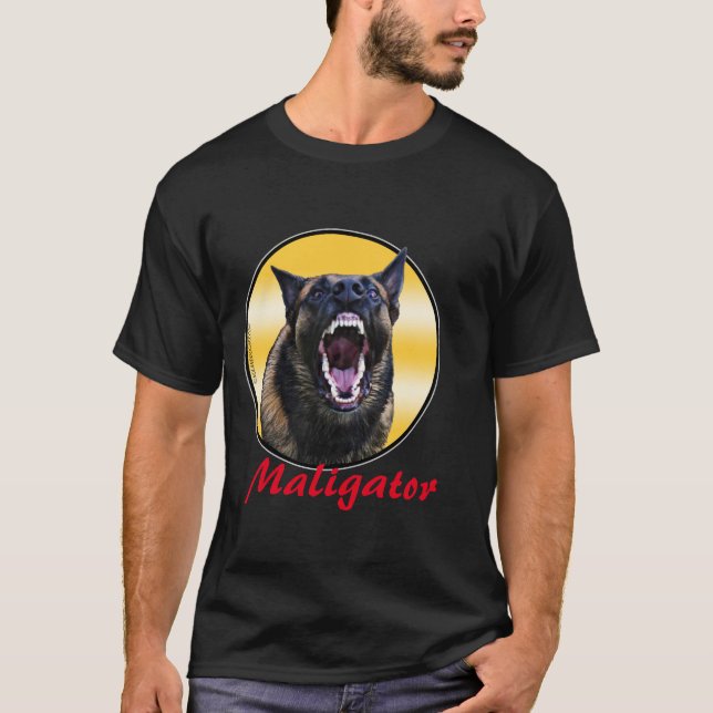 T-shirt Graphique d'écorcement "Maligator" Malinois (Devant)