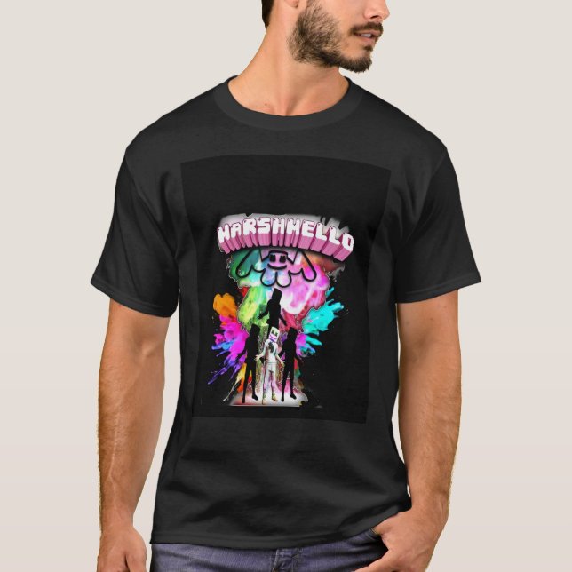 T-shirt Graphique des couleurs de l'ombre de Marshmello (Devant)
